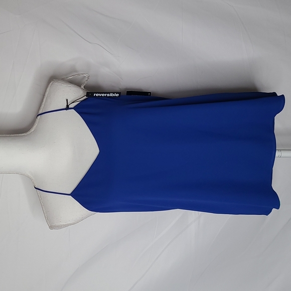 Express Tops - Express NWT Reversible Tunic Tank Top Halter Style Neck Blue or Green sz S